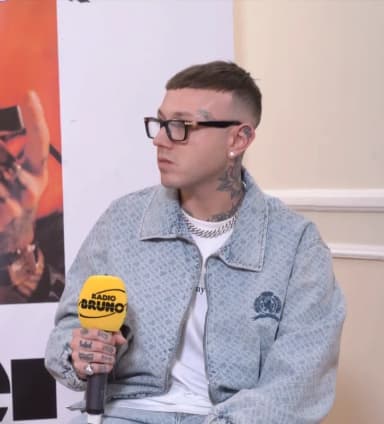Lazza: Italian rapper Lazza during an interview