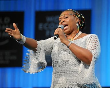 Yvonne Chaka Chaka: DAVOS/SWITZERLAND, 25JAN12 - Yvonne Ntombizodwa Chaka Chaka, Singer and President, Princess of Africa Foundation, South Africa sings during the Crystal Award