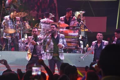 Banda MS: Banda MS during a concert at Feria de Cholula, 2016.