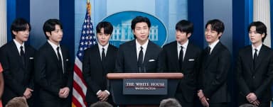 BTS: BTS and White House press secretary Karine Jean-Pierre speaking at the daily briefing at the White House on May 31, 2022.