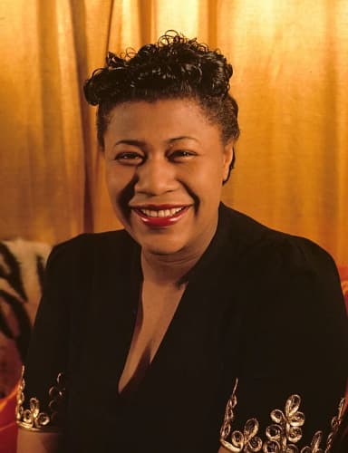 Ella Fitzgerald: Kodachrome image of Ella Fitzgerald taken on 19 January 1940 by Carl Van Vechten