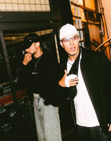 Karpe: Karpe members Chirag and Magdi backstage during their tour, 2026