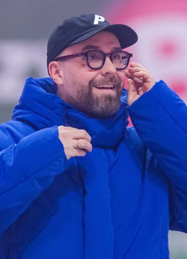 Mark Forster: Mark Forster during American Ice Football at SAP Arena, Mannheim, Baden-Württemberg, Germany on 2024-02-11, Photo: Sven Mandel