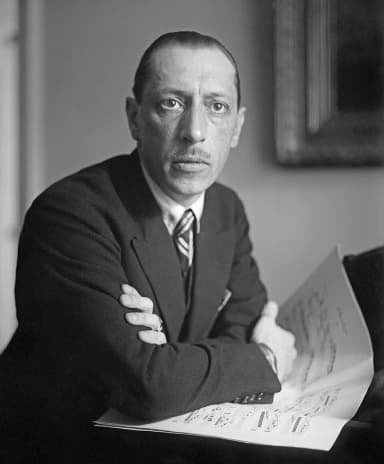 Igor Stravinsky: Photoportrait of Russian composer Igor Stravinsky. Taken by George Grantham Bain 's news picture agency. Source: https://www.loc.gov/pictures/item/2014712545/